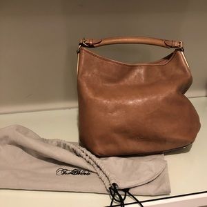 Tre Vero authentic tan leather hobo bag with dust bag